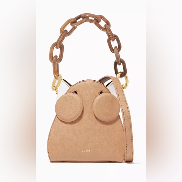 Yuzefi Handbags - YUZEFI leather Pepper Bag in Cappuccino Bianco, 2 handles - LIKE NEW